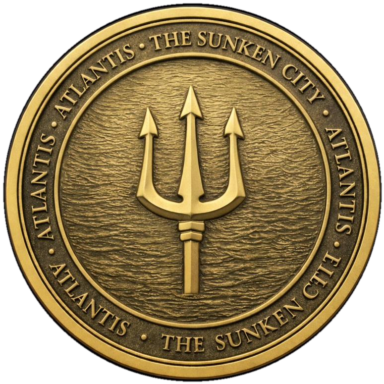 Atlantis coin back &mdash; trident seal